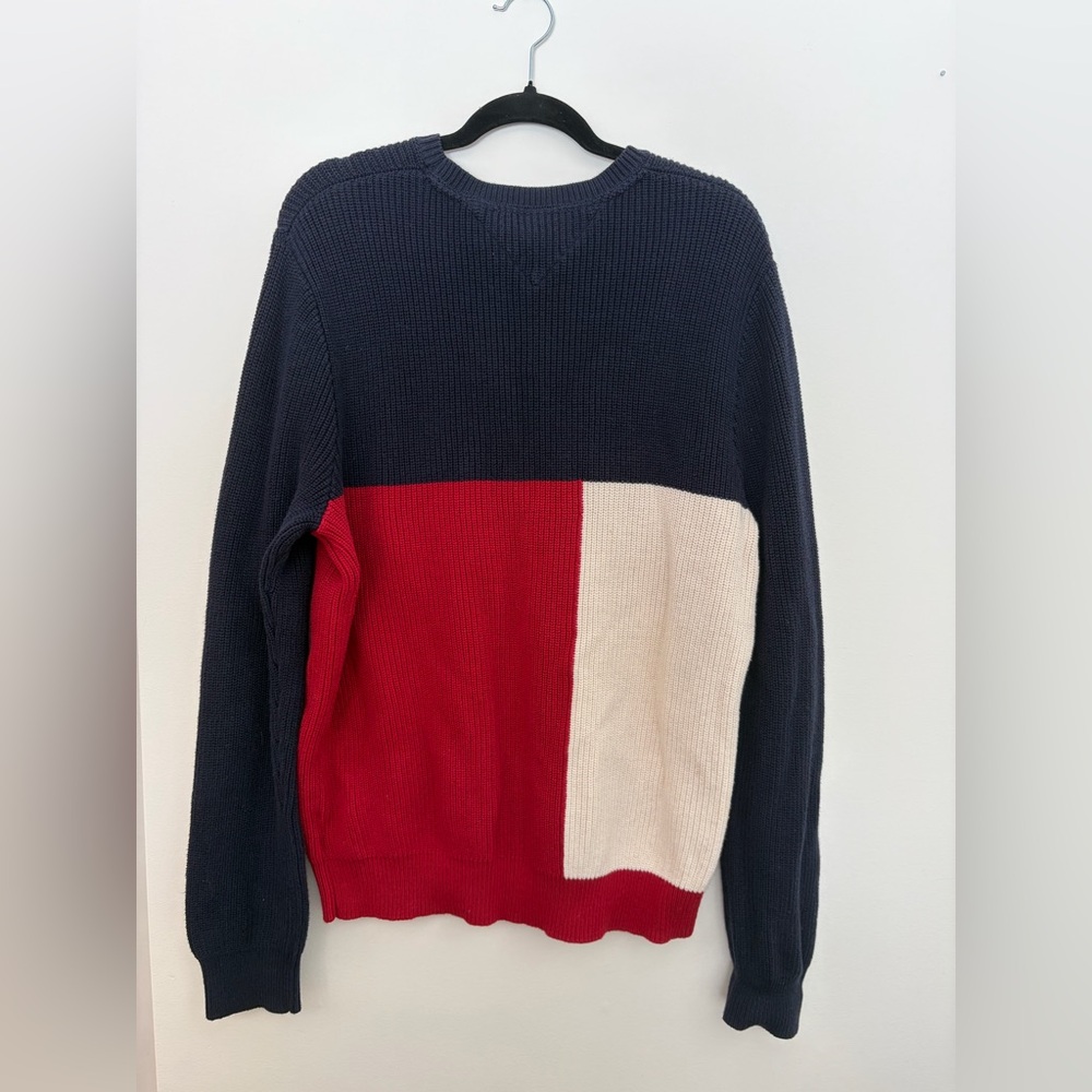 Tommy Hilfiger Women's Sweater - Colourblock Navy/Red/Cream - Picture 4 of 4